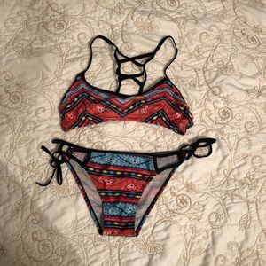 Tribal print bikini set